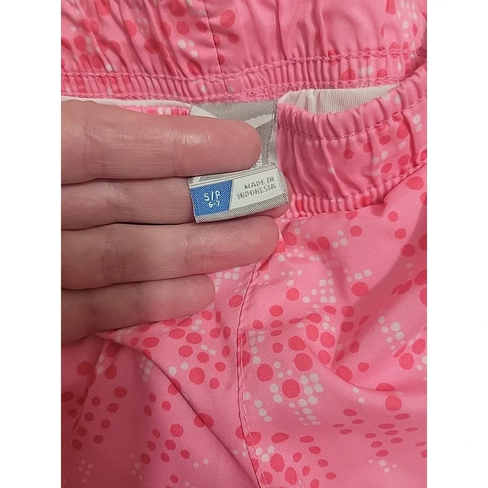 Old Navy Active Girls Pink Dot Go-Dry Running Shorts Size S 6-7